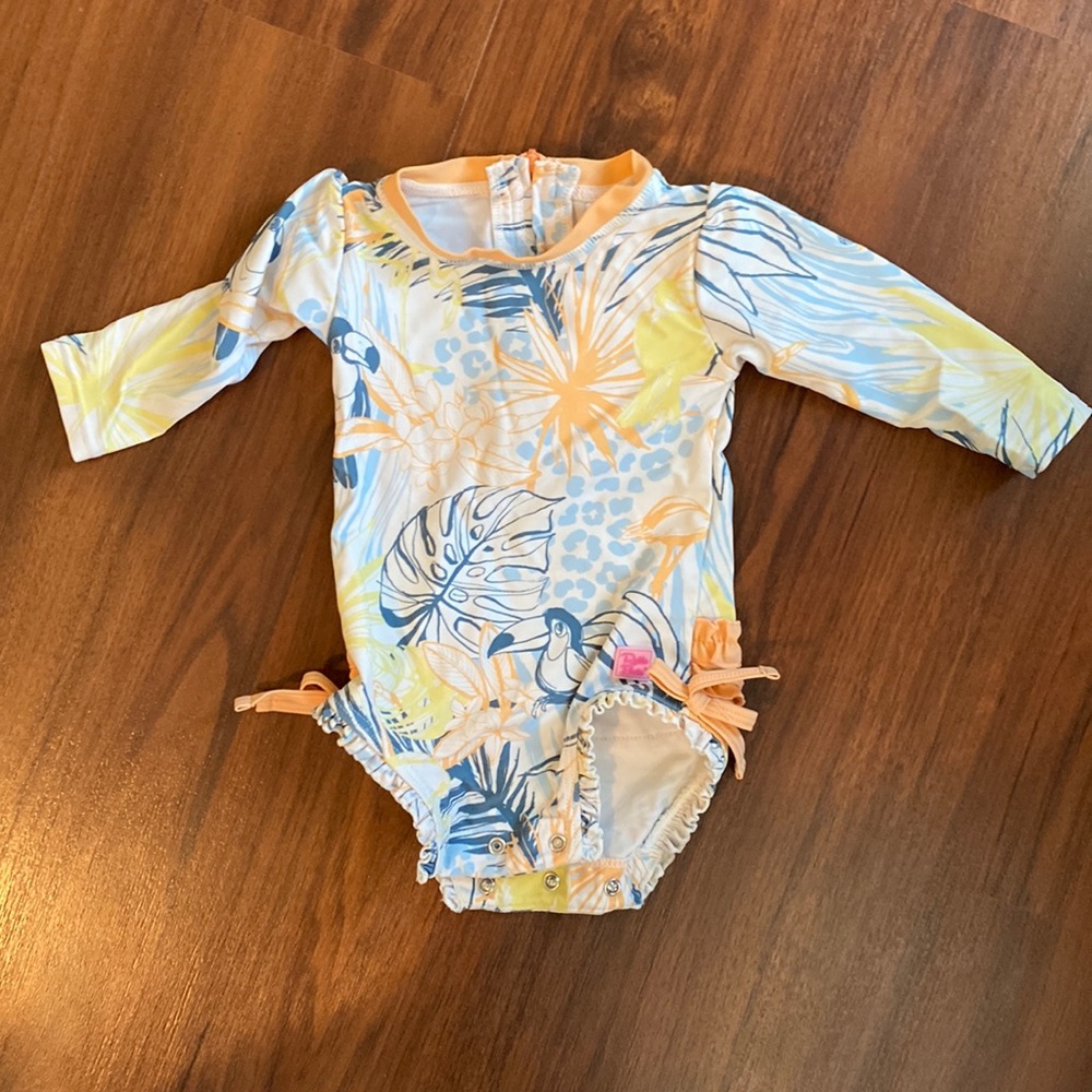 Ruffle Butts Birds of Paradise Long Sleeve Bathing Suit